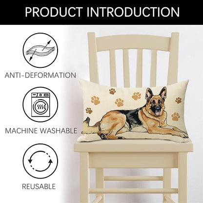 German Shepherd Dog Lumbar Decorative Throw Pillow Cover 12 x 20, Rectangular - Image 2
