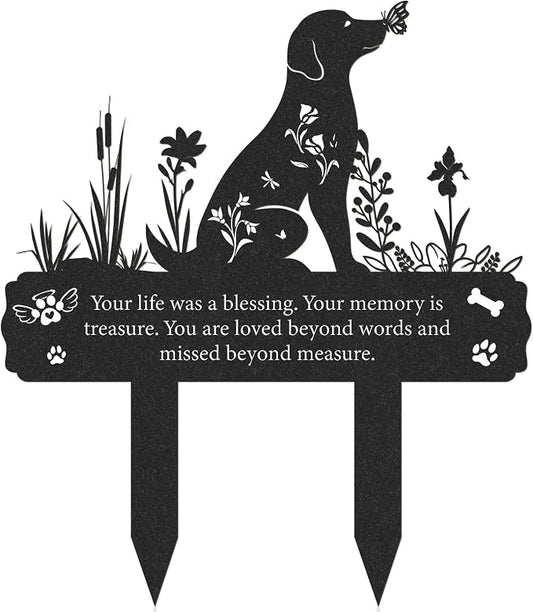 Grave Markers for Cemetery for Dog, Metal Grave Markers Yard Memorial Pet Dog by RNGMSI