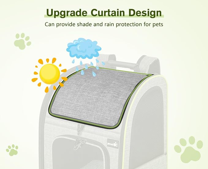Pecute Cat Backpack Carrier XL, Expandable Pet Backpack Curtain Design - Image 2