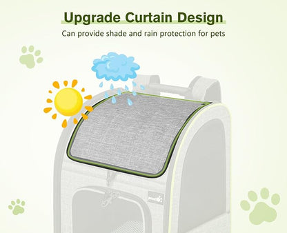 Pecute Cat Backpack Carrier XL, Expandable Pet Backpack Curtain Design - Image 2