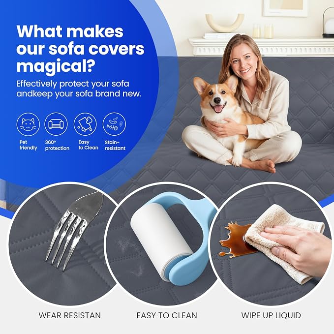 Waterproof Couch Covers for Pets, Waterproof Dog Bed Cover, Anti-Slip Soft Dog - Image 6