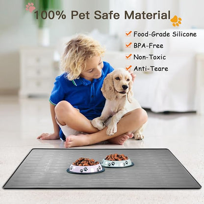 Largest Dog Food Mat, 39.5"x29.5" Silicone Dog and Cat Mat - Image 5