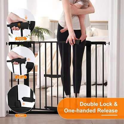 FURTIME 29"-41" Baby Gate with Cat Door Adjustable, Auto Close Dog Gate - Image 5