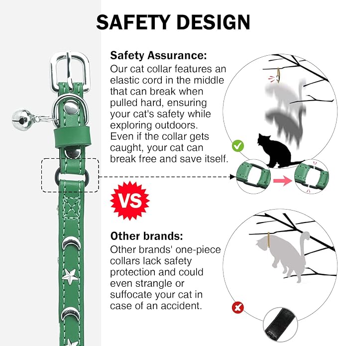 Leather Cat Collars for Boy Girl Cats - Image 6