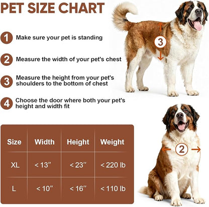 3-Flap XL Dog Door, All Aluminum Alloy Extra Large Dog Door door - Image 5
