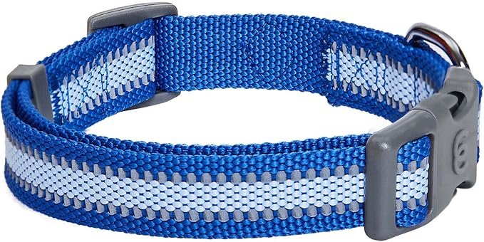 Blueberry Pet Small Dog Collar in Reflective Navy Blue | Adjustable Nylon Strap - Image 2
