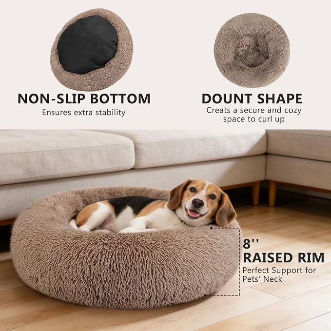 MIXJOY Orthopedic Dog Bed Comfortable Donut Cuddler Round Pet Beds Ultra Soft - Image 2
