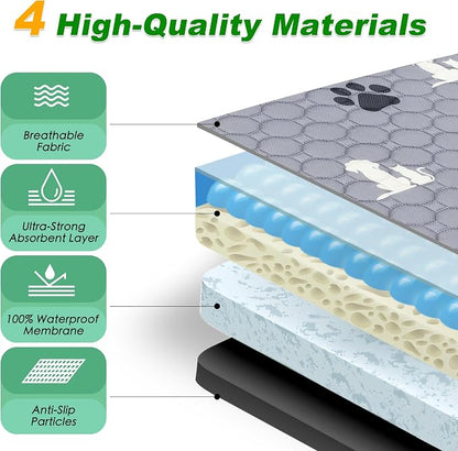 Washable Pee Pads for Dogs Mat, 2 Pack Absorbent Reusable Training Dog Pads Pet - Image 4