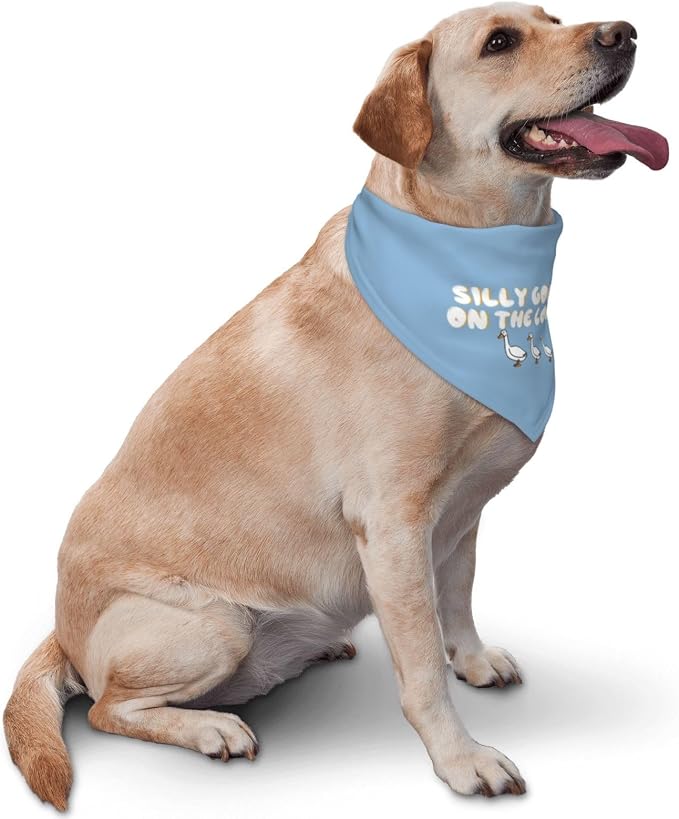 Silly Goose on The Loose Triangle Dog Bandana, Summer Bandana Funny Triangle - Image 2