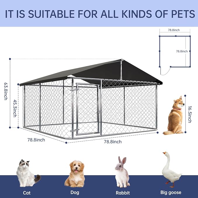 Outdoor Dog Enclosure Heavy Duty Dog Kennel House Mesh Dog Big Cage Pet Kennel - Image 2