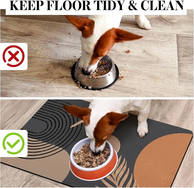 Dog Food Mats for Floors Super Absorbent, Pet Cat Food Mat - Image 3
