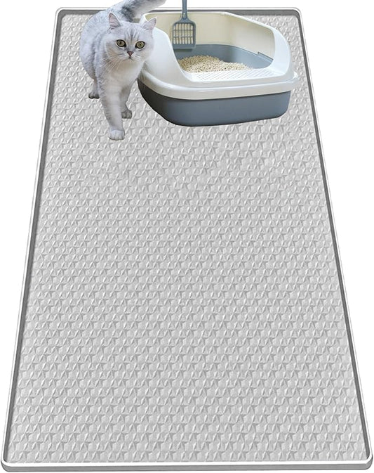 Cat Litter Mat for Litter Box, Silicone Large Cat Litter Trapping Mat by Jacooxi