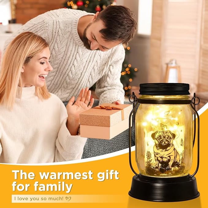kyoryuger Pug Dog Gifts for Women/Men Pug Dog Solar Lanterns Mom Birthday Gift - Image 4