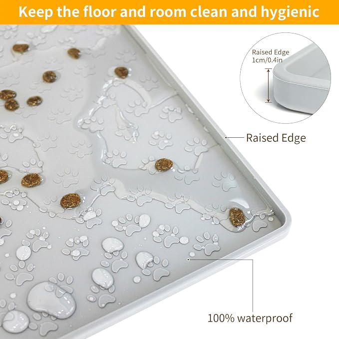 Ptlom Dog Food Mat Anti-Slip Bowl Mats - Image 4
