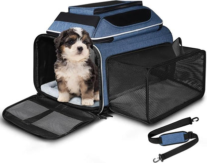Petskd Top and Side Expandable Pet Carrier 18x11x11 Inches Delta United Airline by Petskd