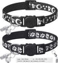 LLHK 2 Pack Breakaway Cat Collars & 2 Pcs Name Tags, Reflective Safety Kitten by LLHK