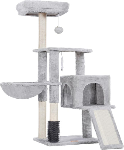 Heybly Cat Tree with Cat Self Groomer Brush, Cat Tower Condo - Image 7