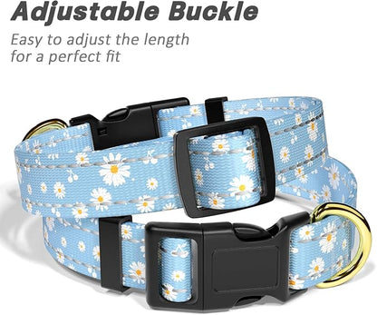 Reflective Dog Collar for Small Dogs, Cute Daisy Theme Adjustable Heavy-Duty - Image 6