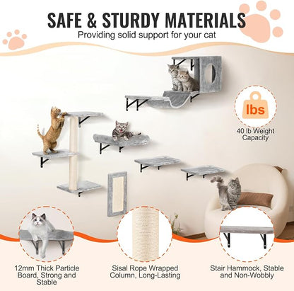 VEVOR Wall Mounted Cat Shelves, Perches - Image 3