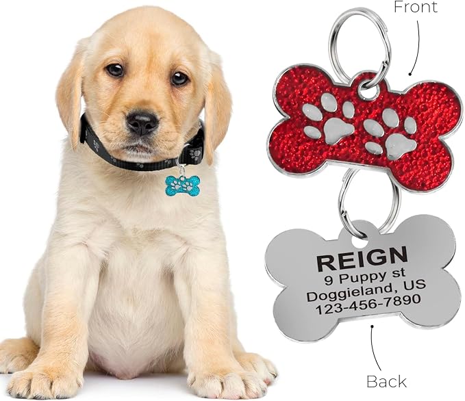 Personalized Dog/Cat Cute Paw Pet ID Tag - Image 4