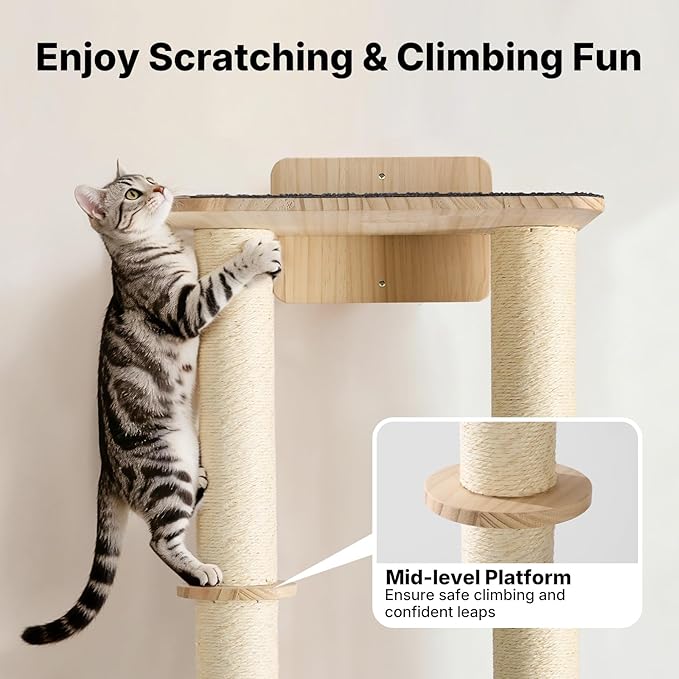 Veehoo Cat Wall Shelves, 28.3" Cat Wall Climber - Image 4