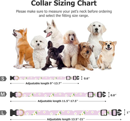 Cotton Handmade Dog Collar Cute and Distinctive Patterns Purple Flower - Image 3