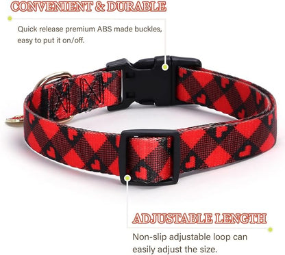 Love Pattern Dog Collar with Buckle Adjustable Safety Nylon Collars - Image 2