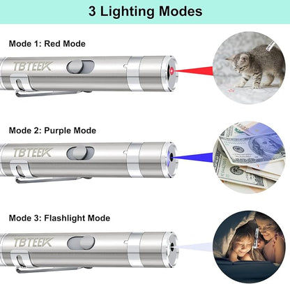 TBTeek Cat Toys, Rechargeable, 3 Light Modes & 5 Adjustable Patterns, Portable - Image 4