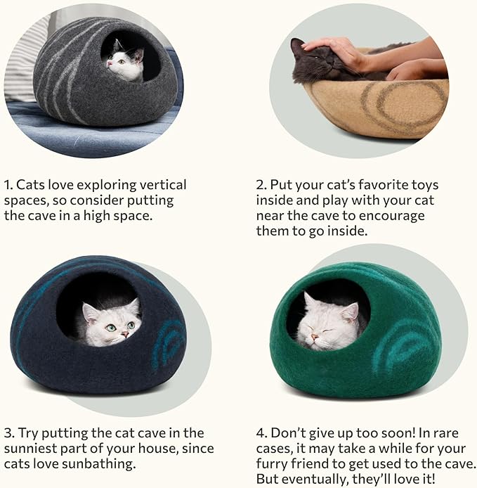 MEOWFIA Cat Cave – Premium Felt Cat Bed - Image 6