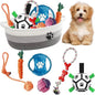 7 Pcs Puppy Dog Toys Storage Basket Set Dog Gift Chew Toys by Unknown