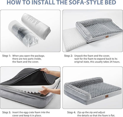 BFPETHOME Orthopedic Dog Beds for Large Dogs-Waterproof Sofa Dog Bed - Image 5