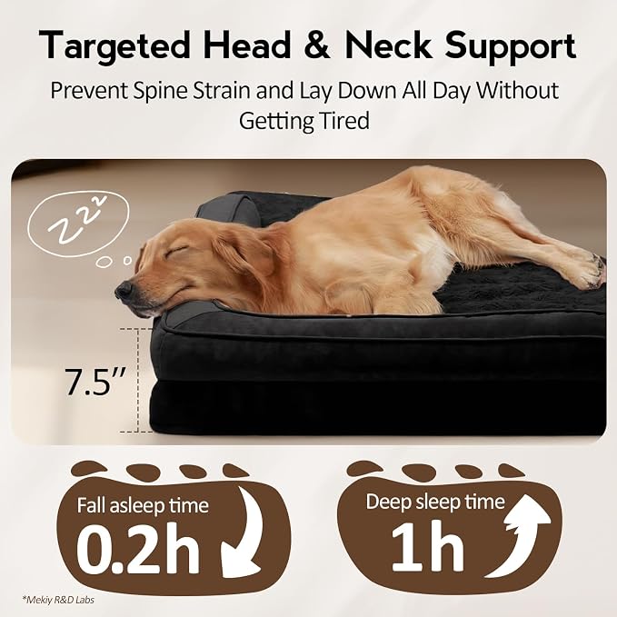 Large Orthopedic Dog Bed with Sides Big Dog Beds with Removable Washable Cover - Image 3