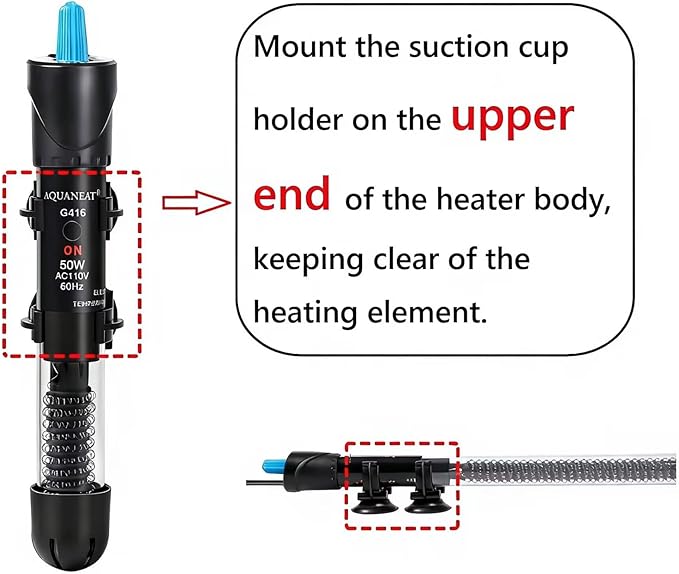 AQUANEAT Aquarium Heater, 300W Fish Tank Heater, Adjustable Submersible Water - Image 3