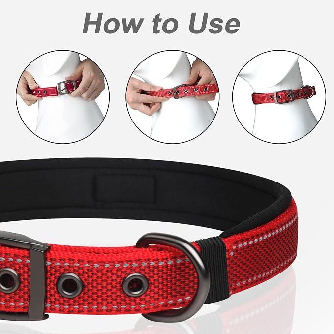 PetiFine Dog Collar with Metal Buckle, Heavy Duty Dog Collar with Soft Neoprene - Image 7
