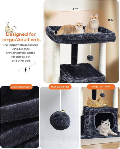 SYANDLVY 27IN Cat Tree for Indoor Cats Large Adult, Modern Activity Tower - Image 4