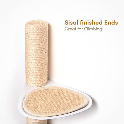 51" Wall-Mounted Cat Tree – Modern Space-Saving Cat Shelf - Image 3