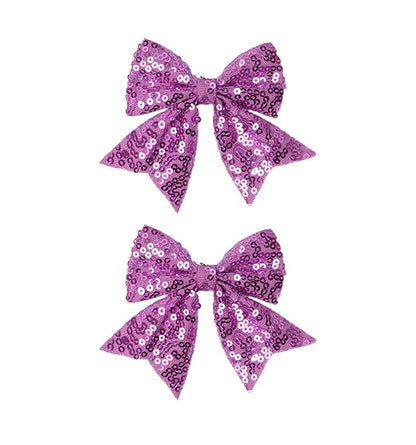 3-inch Sequined Bow Hair Clips For Baby Girls, Kids and Young Women Birthday by Koolgil
