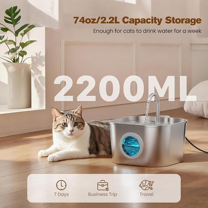 Cat Water Fountain Stainless Steel: Pet Fountains - Image 6