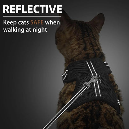 PUPTECK Cat Harness and Leash Set Escape Proof, Reflective Adjustable Soft Mesh - Image 5