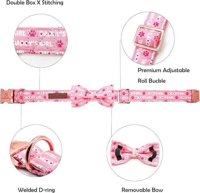Lionheart glory Dog Bow Collar Valentine's Day Dog Collar - Image 2
