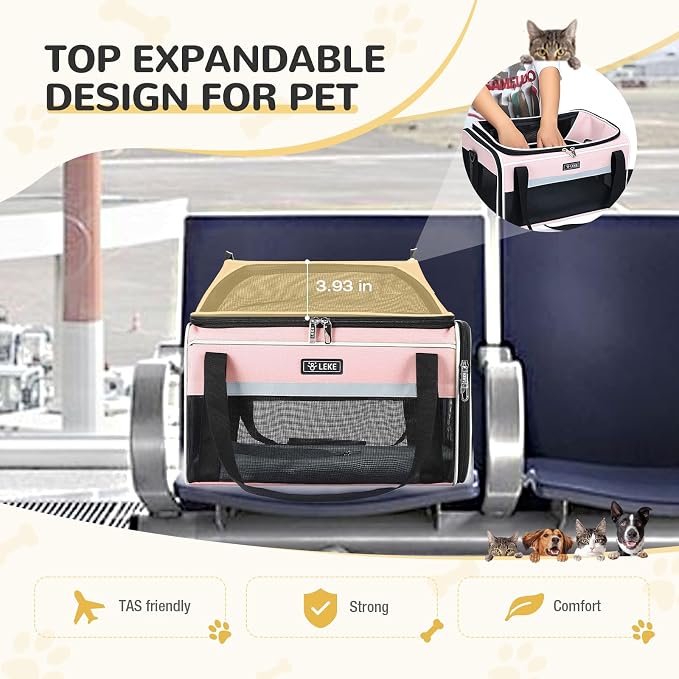 Lekereise Top-Expandable Pet Carrier 18x11x11Inch Delta American United Airline - Image 5