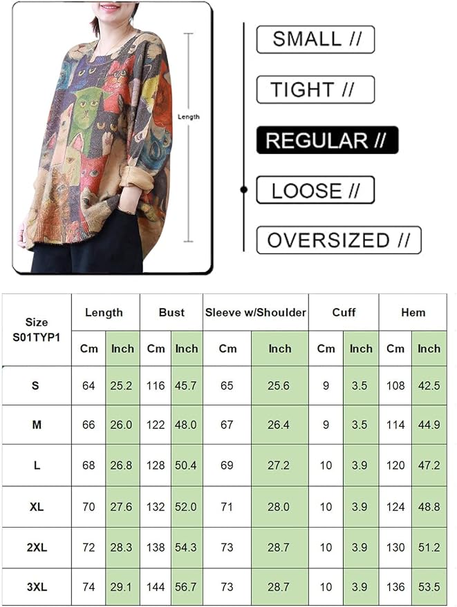 YESNO Women Christmas Sweater Graphic Printed Oversized Pullover Sweaters - Image 4