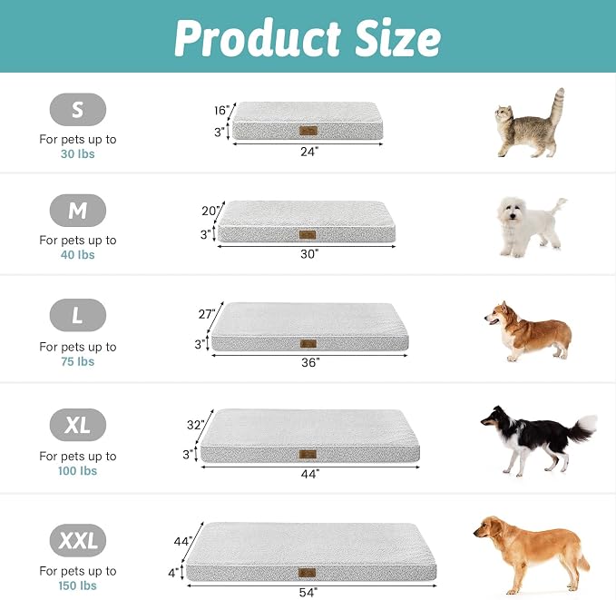 Dog Bed for Extra Large Dogs, Rectangular XL Orthopedic Dog Beds, Foam - Image 4