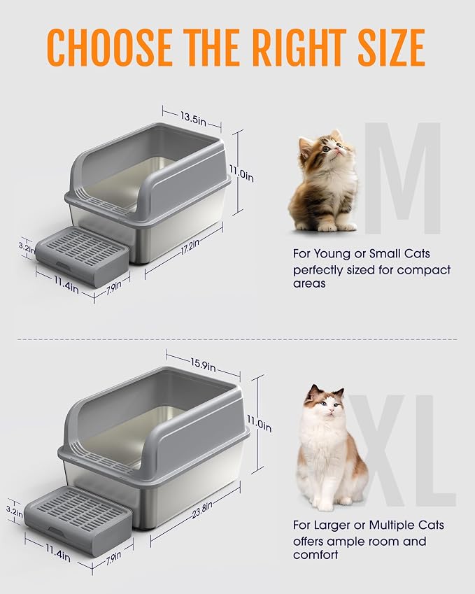 Cat Litter Box - Stainless Steel Litter Box - Image 2