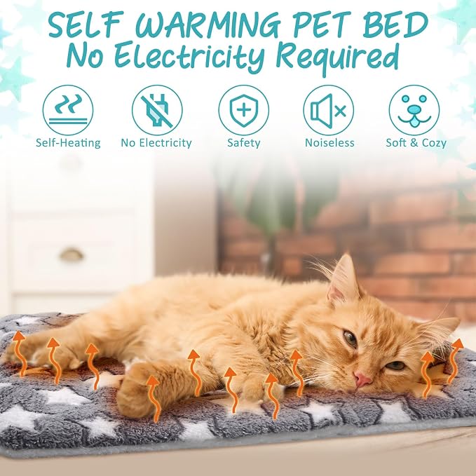 VitalCozy 2 Pack Self Warming Cat Mat Self Heating Pad Bed Reversible Machine - Image 3