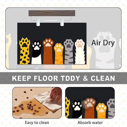 Cute Animal Paw Pet Food Mat Non Slip Spill Proof Feeding Pad - Image 6