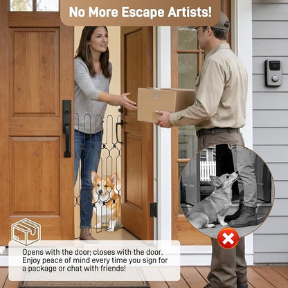Retractable Dog Gate for Front Door 26" Wide 30.7" Tall Automatic Retractable - Image 2