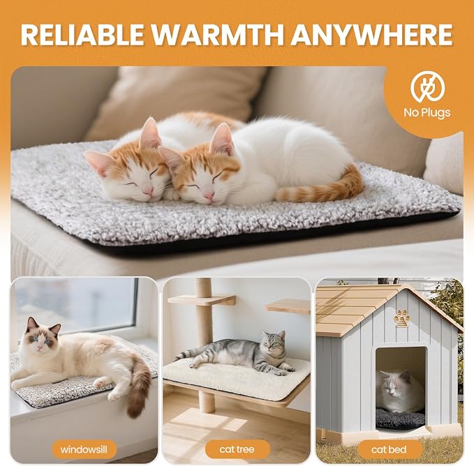 Self Warming Cat Bed Self Heating Cat Dog Mat 24 x 18 inch Extra Warm Thermal - Image 6