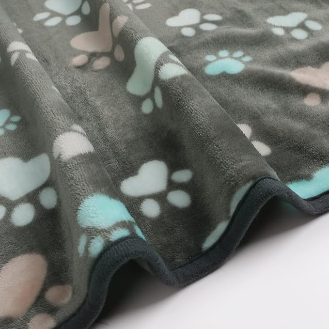 Luciphia 1 Pack 3 Blankets Fluffy Premium Fleece Pet Blanket Flannel Paw - Image 6