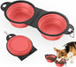 Pawaboo 2-in-1 Collapsible Dog Bowls, Dual Puppy Food and Water Bowls, 180° by Pawaboo